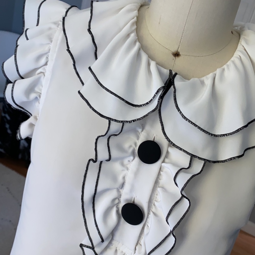 White Blouse with Ruffles - Picture 2 of 5